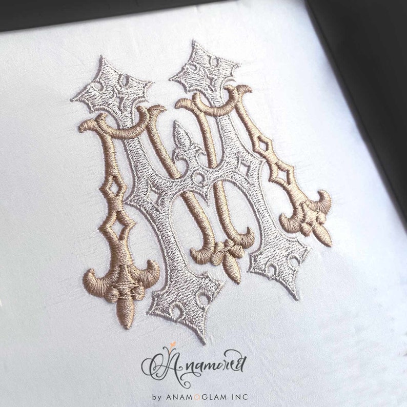 Interlocking M and H Embroidery Monogram Design for Machine Embroidery ...