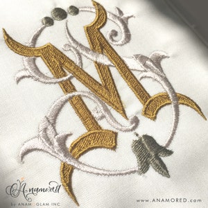 Interlocking PM or MP Embroidery Monogram, Instant Download for Embroidery Machine in 3 sizes.