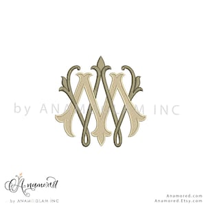 Interlocking MW or WM Embroidery Monogram Instant download for Embroidery Machine