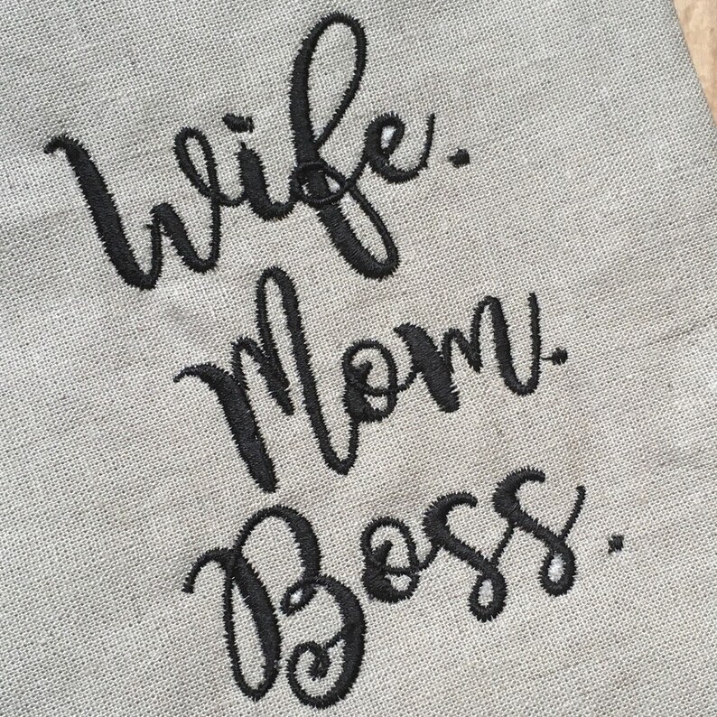 Wife mom boss embroidery design  machine embroidery file   etsy