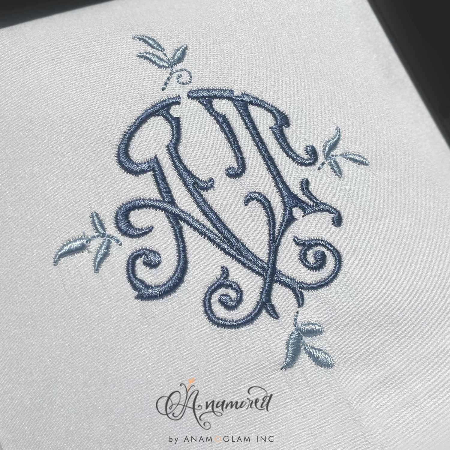 Monza Interlocking A and T Embroidery Monogram Design for Machine