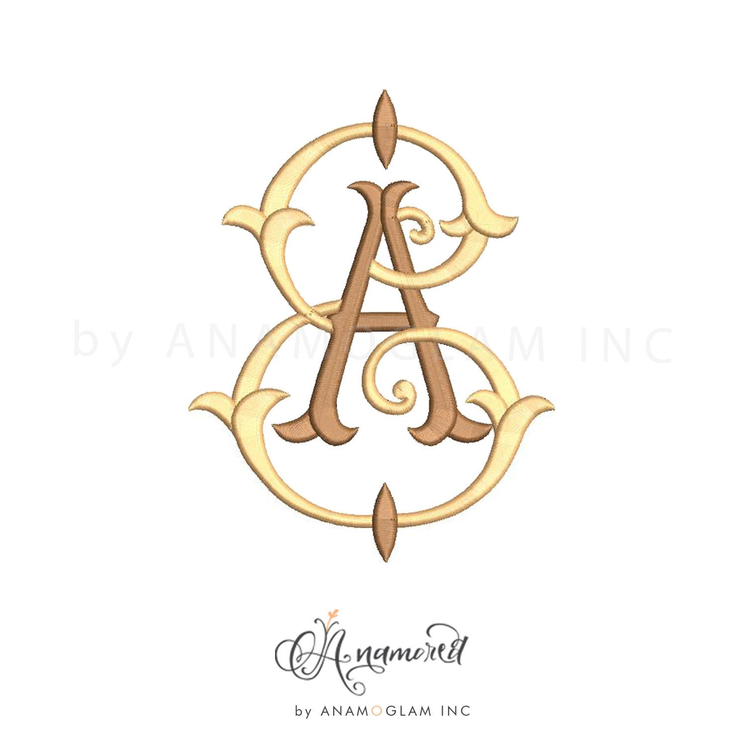 Interlocking A and E Embroidery Monogram Design for Machine Embroidery ...