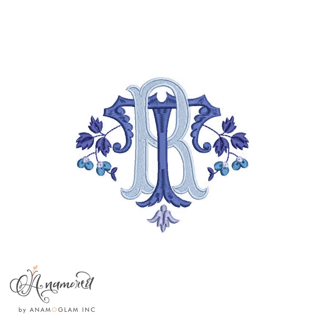 Monogram Inital T R Interlocking T and R Embroidery Monogram Design for Machine Embroidery ...