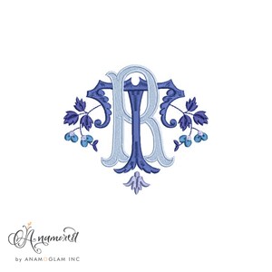 Interlocking T and R Embroidery Monogram Design for Machine Embroidery ...