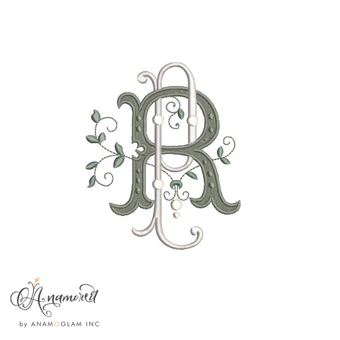 Interlocking P and R Embroidery Monogram Design for Machine Embroidery ...