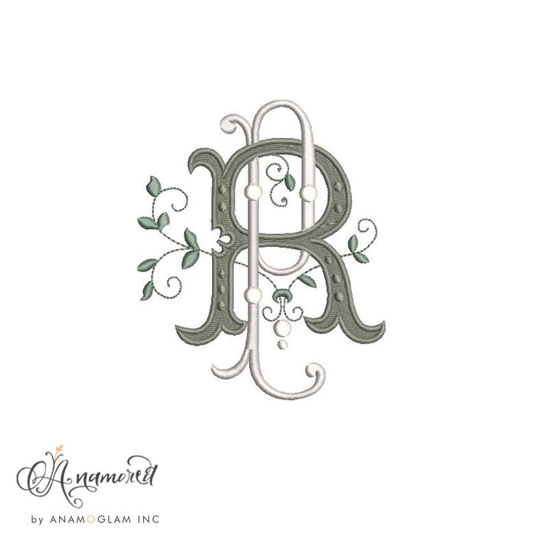 Interlocking P R Interlocking P and R Embroidery Monogram Design for Machine Embroidery ...