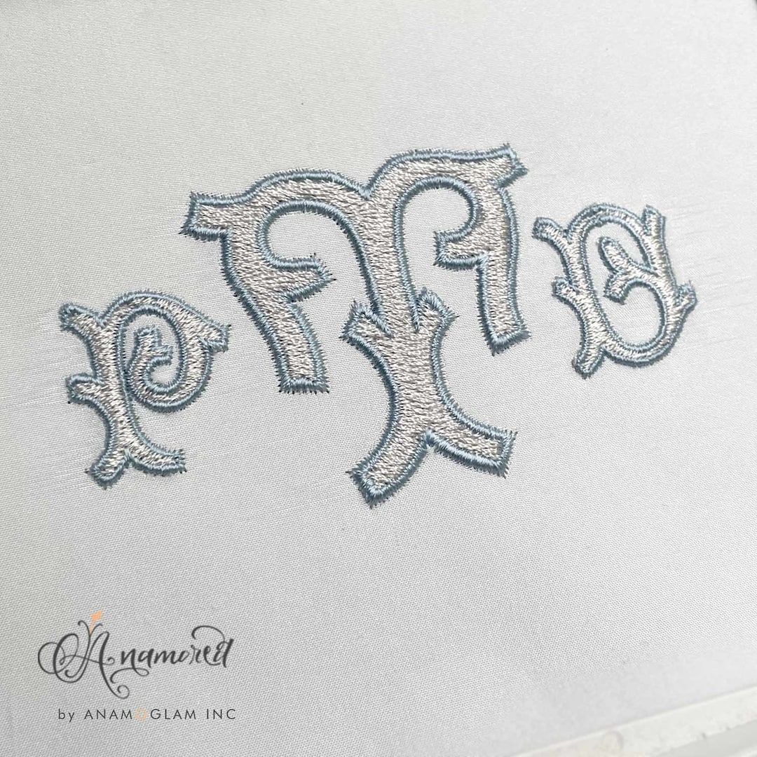 5 Sizes (1 -5 Inch) Pandora Machine Embroidery Font and Monogram, Fill ...