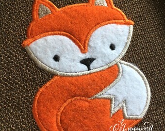 Fox Applique Embroidery Design, Woodland Character, 3 sizes