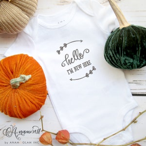 Hello I&#39;m New Here Embroidery Design for Machine Embroidery, with arrows baby embroidery design.