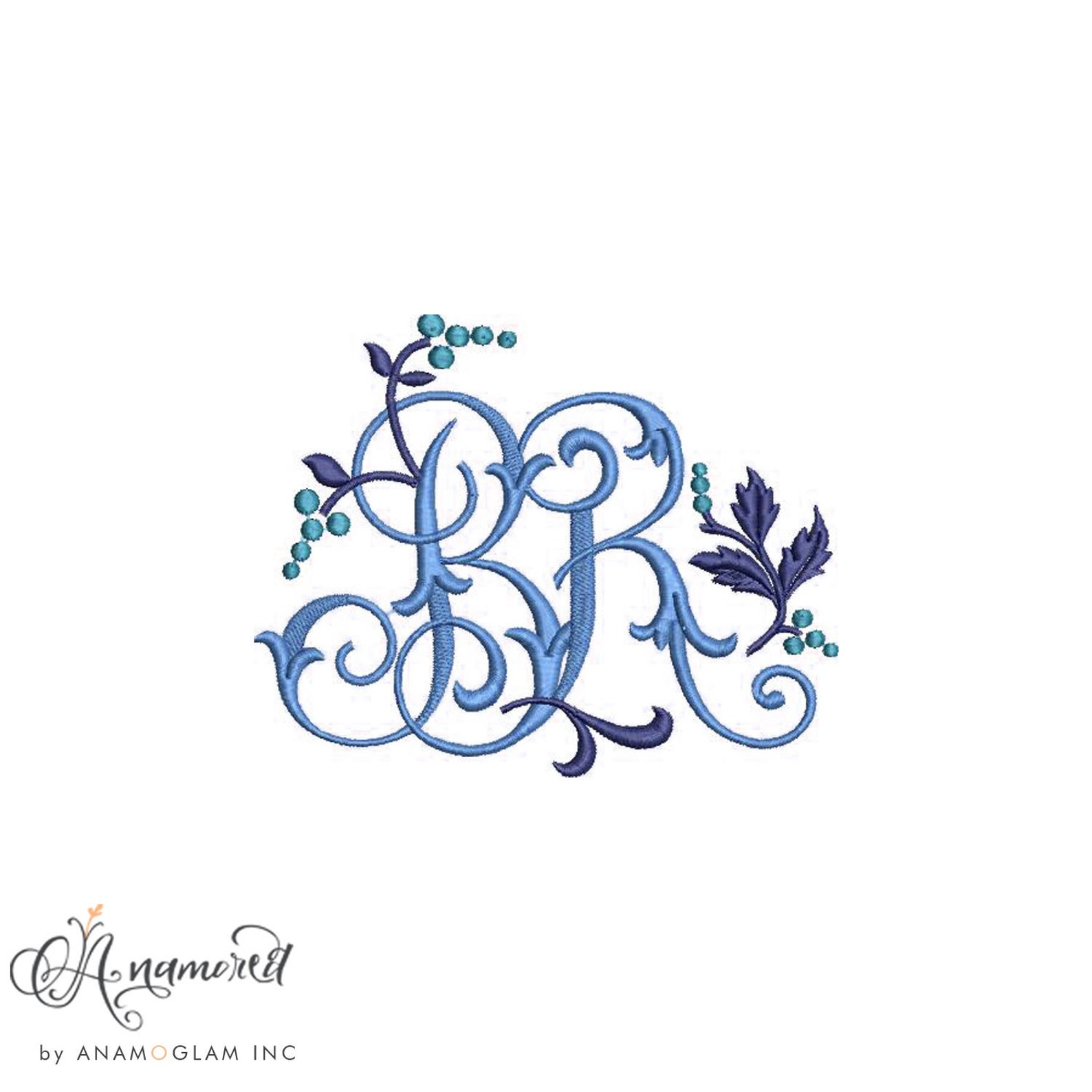 Interlocking B and R Embroidery Monogram Design for Machine Embroidery ...