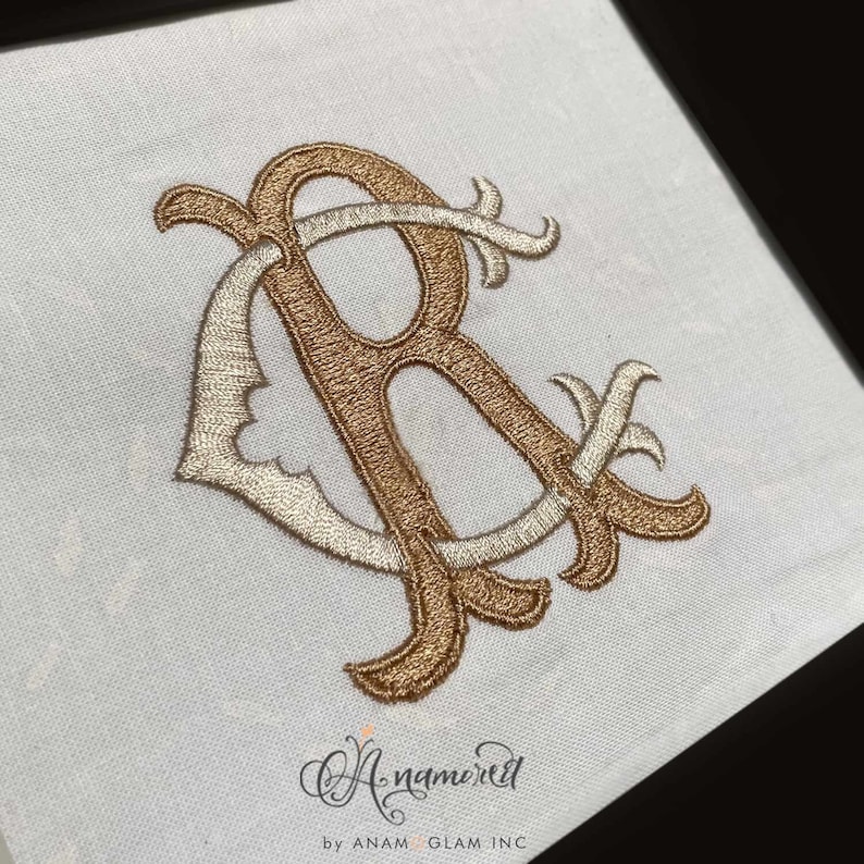 Interlocking C and R Embroidery Monogram for Embroidery Machine ...