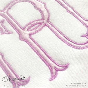 3 sizes (2, 3, 4 inch) Fancy Fishtail with Border / Outline Embroidery Font for Embroidery Machines. BX font