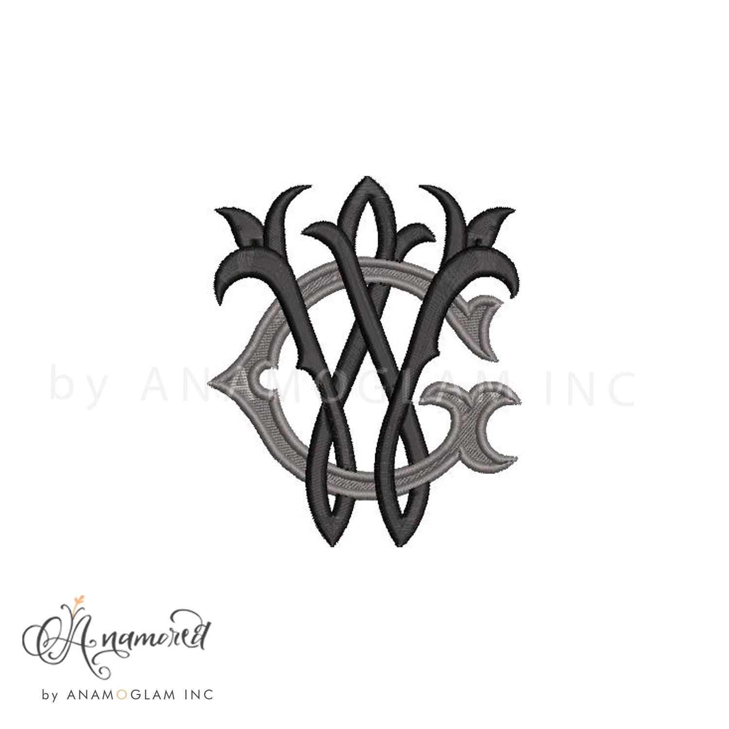 Interlocking GW Monogram Embroidery Design (digital Download) - Etsy