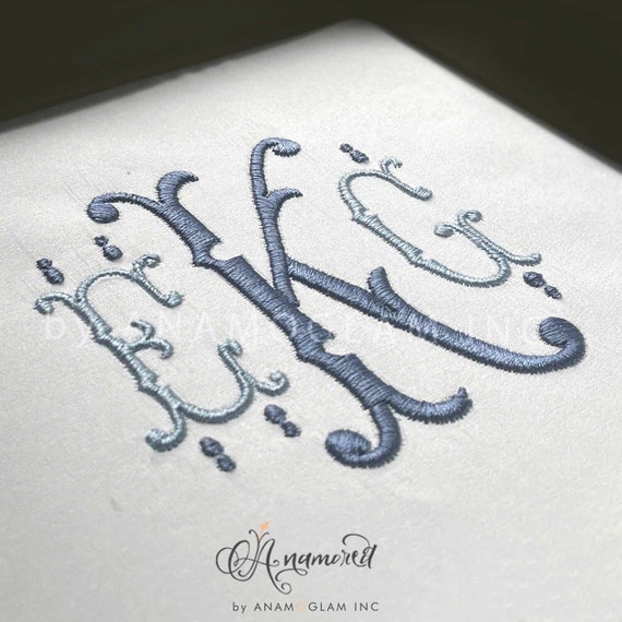 2 sizes (2 & 3 inch) Krakow Fishtail Embroidery Alphabet/ Files for Embroidery Machines / Embroidery Embroidery, BX files