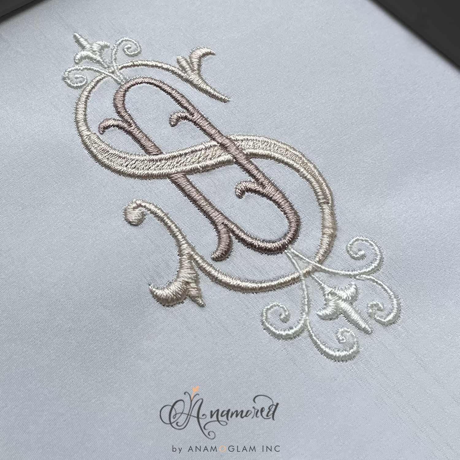 Interlocking D and S Embroidery Monogram Design for Machine