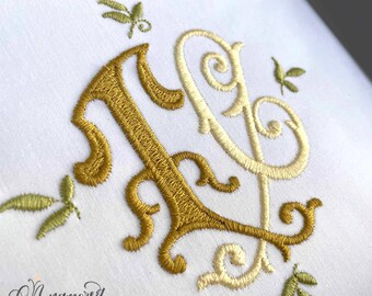 Monza Interlocking T and C Embroidery Monogram Design for Machine