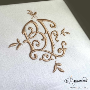 Monza Interlocking B and F Embroidery Monogram Design for Machine Embroidery | BF, FB