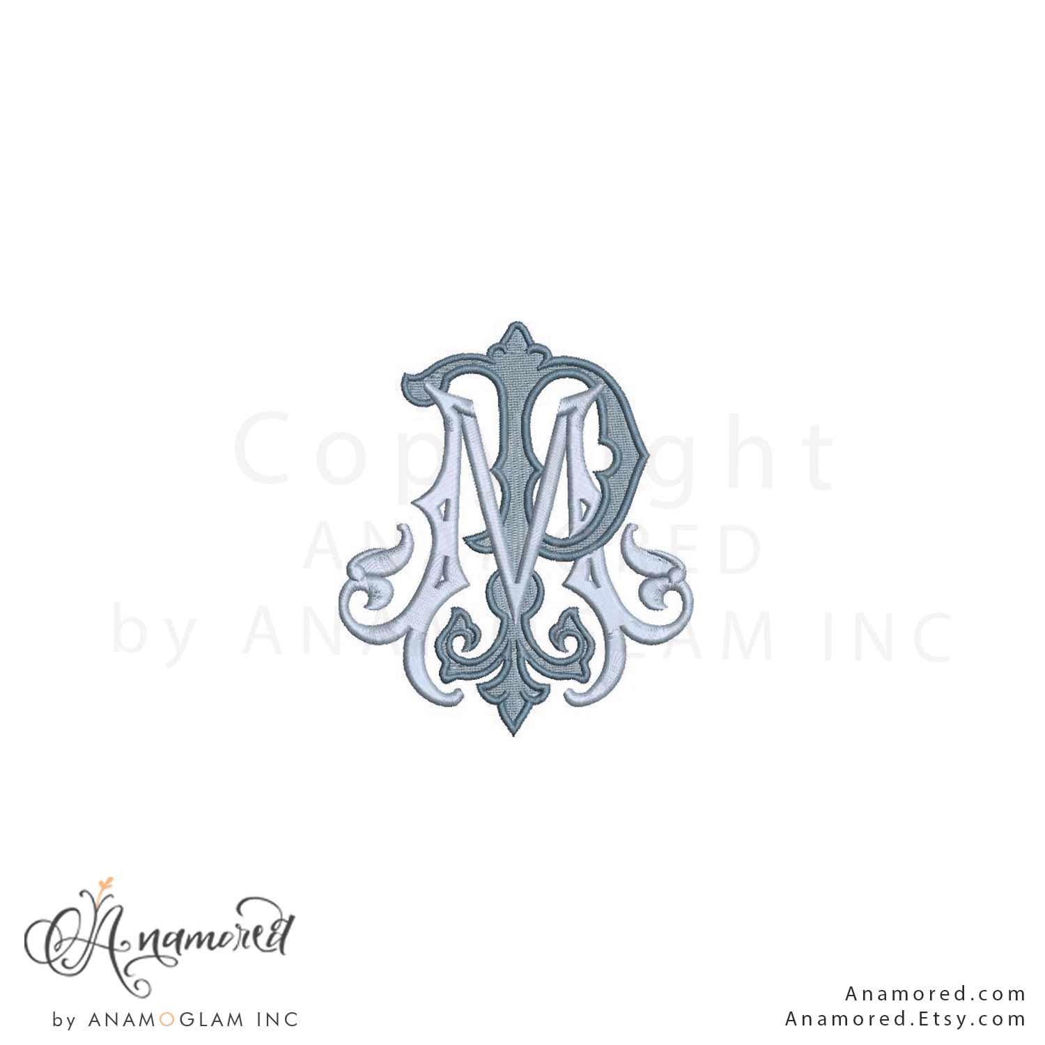 Interlocking M and P Monogram Embroidery Design / Machine Embroidery ...