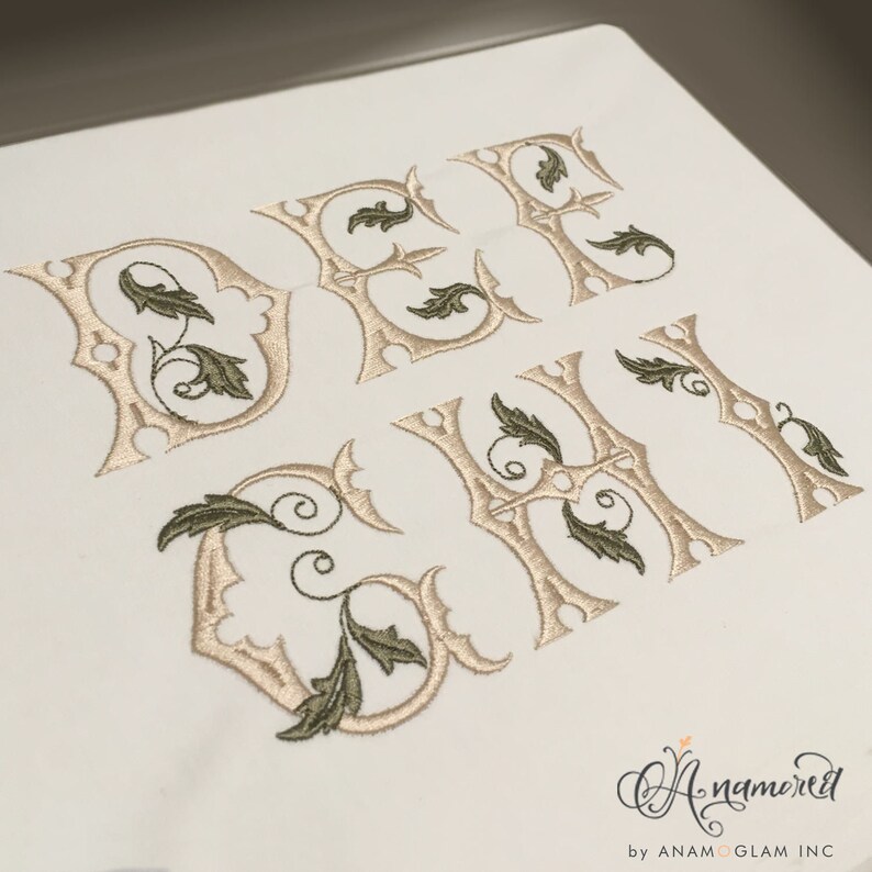 Secret Garden Embroidery Monogram Font for Embroidery Etsy