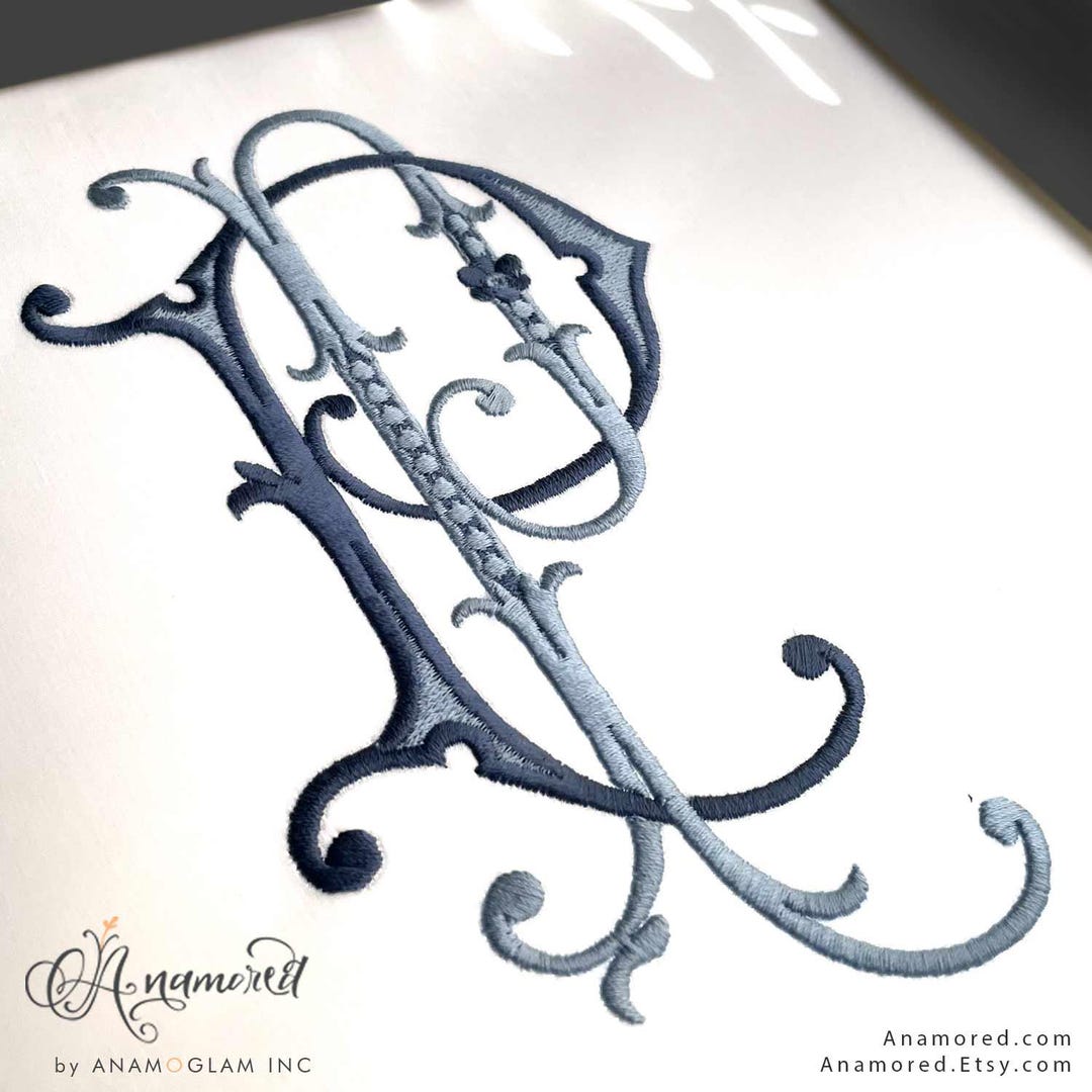 Interlocking P R Interlocking P and P Embroidery Monogram Design for Machine Embroidery ...