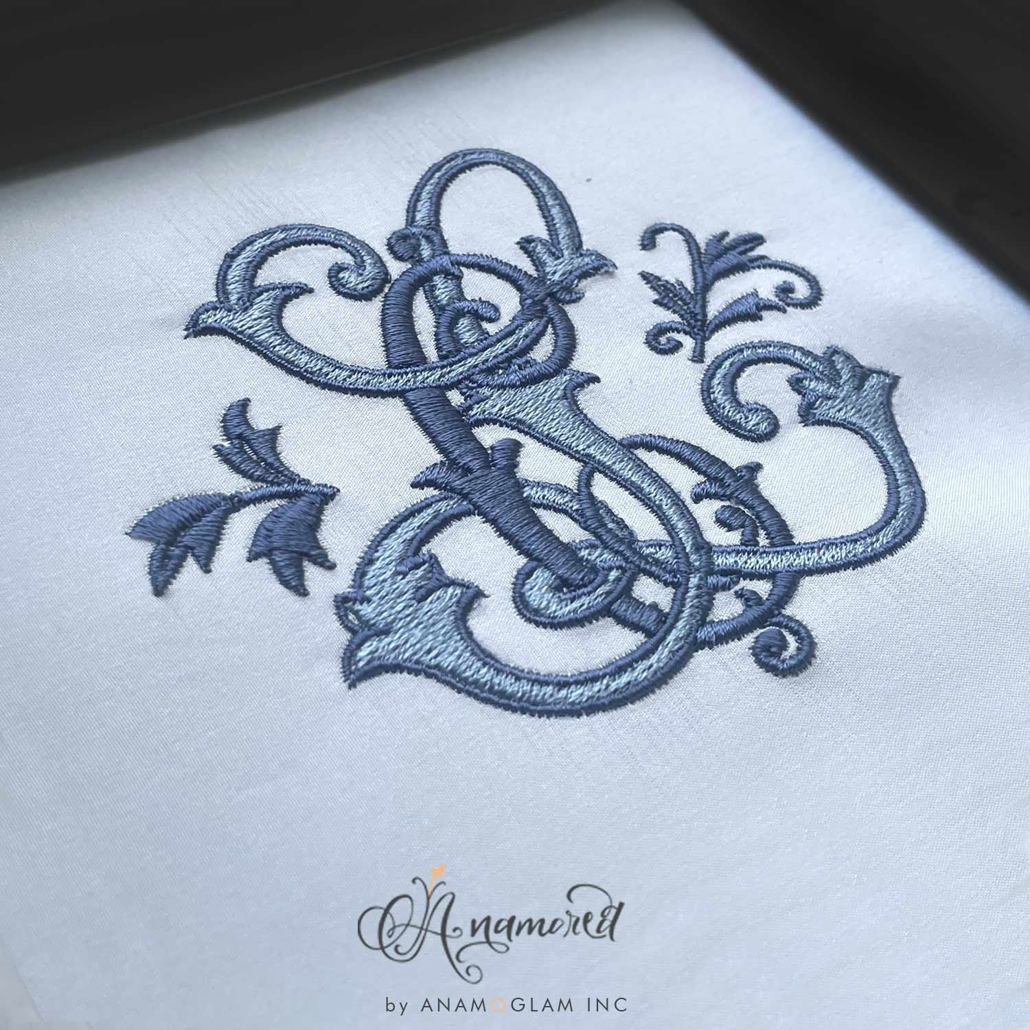 Interlocking L and C Embroidery Monogram Design for Machine Embroidery | LC CL intertwined initials