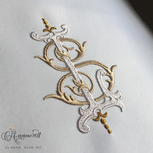 Interlocking L and S Embroidery Monogram Design for Machine Embroidery | LS, SL initials