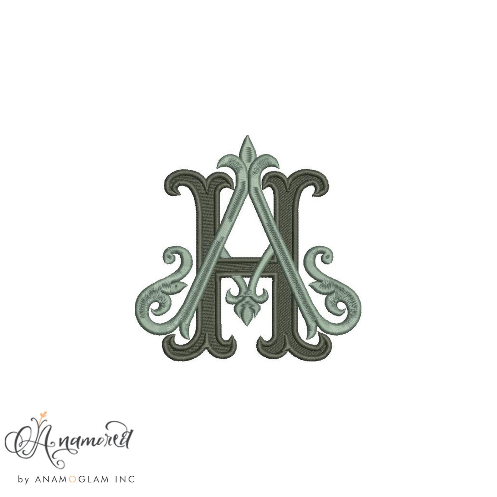 Interlocking A and H Embroidery Monogram Design for Machine Etsy