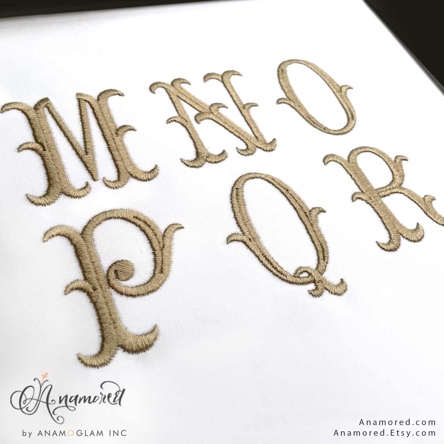 2 Sizes (1" & 2" Inch) Italian Fishtail Machine Embroidery Font ...
