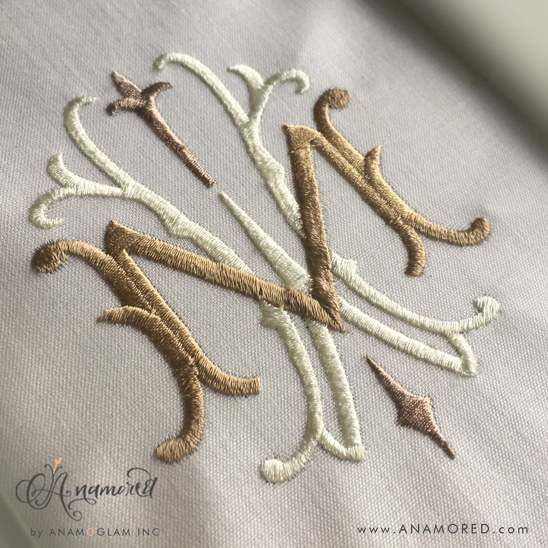 Interlocking MW or WM Embroidery Monogram Instant Download for ...
