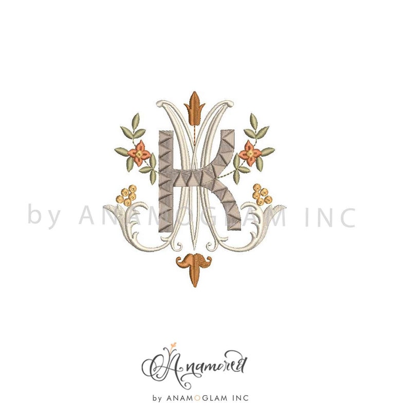 Interlocking KM or MK Embroidery Monogram, Instant Download for ...