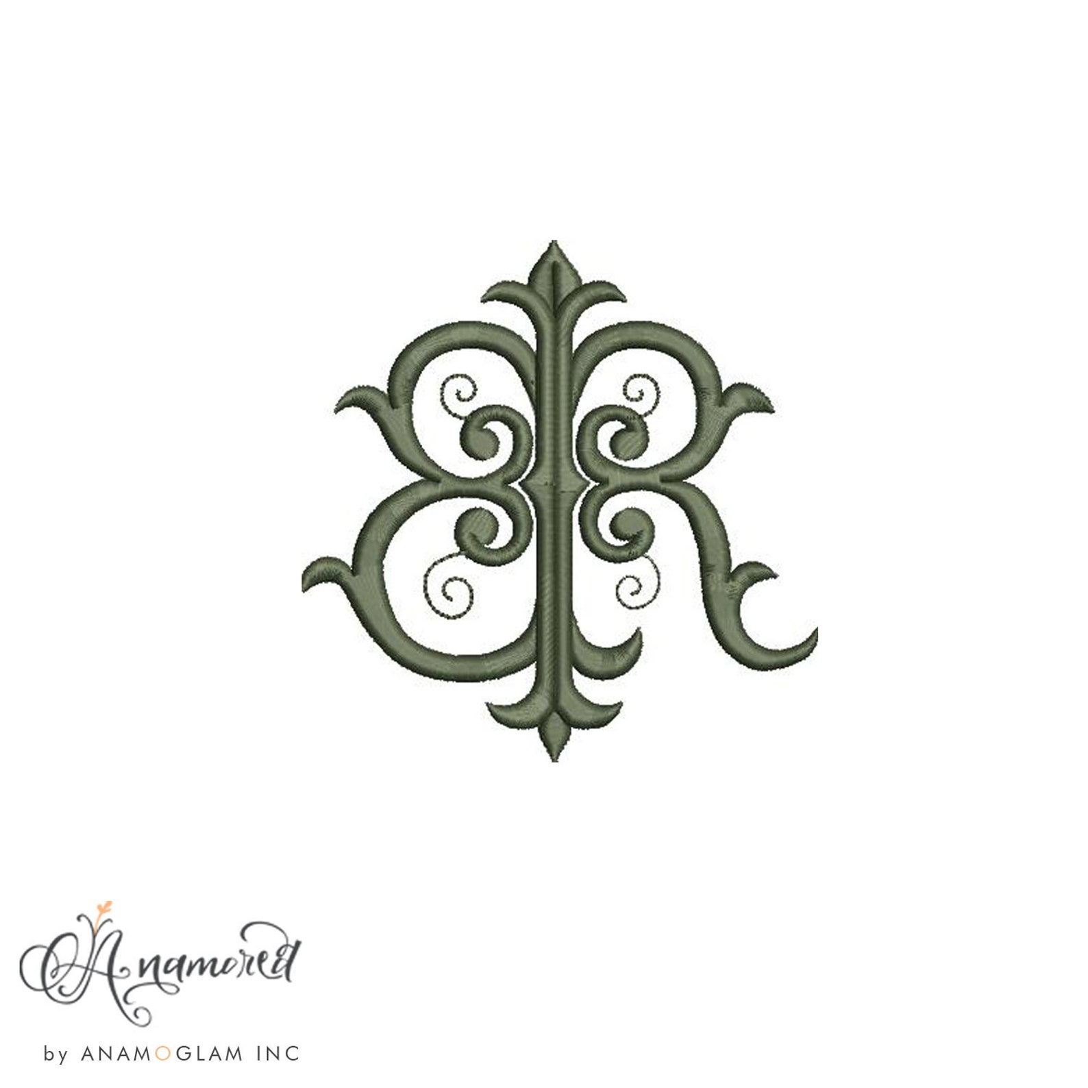 Interlocking B and R Embroidery Monogram Design for Machine Embroidery ...