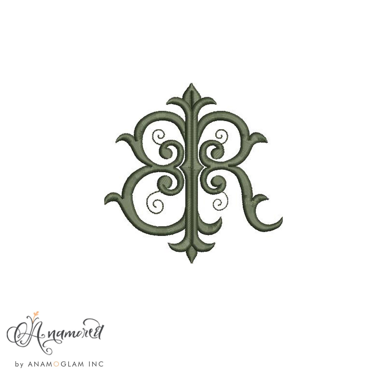 B And R Monogram Interlocking B and R Embroidery Monogram Design for Machine Embroidery ...