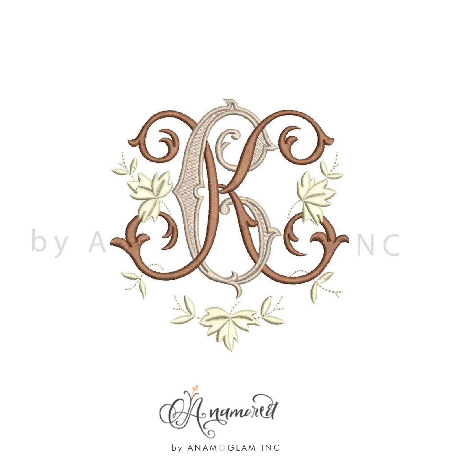 Interlocking K and C Embroidery Monogram Design / Machine Embroidery ...