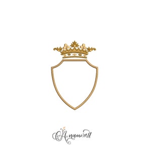 Shield Monogram Font With Crest and Crown, 26 Letters, 1 Crest With ...