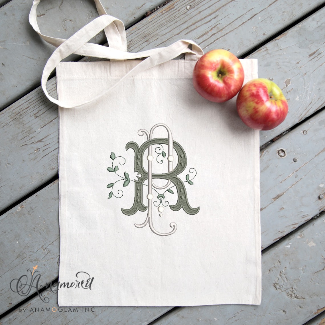 Interlocking P R Interlocking P and R Embroidery Monogram Design for Machine Embroidery ...