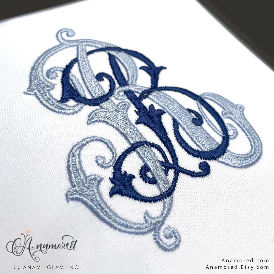 Interlocking B and R Embroidery Monogram Design for Machine Embroidery ...