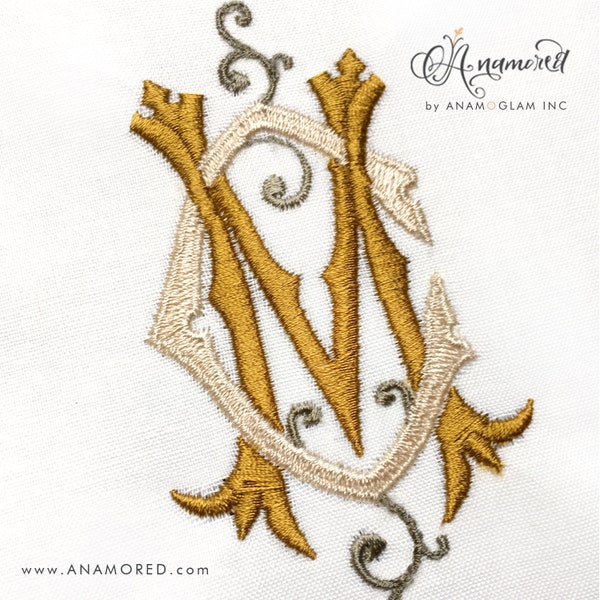 Interlocking CM or MC Embroidery Monogram, Instant Download for Embroidery Machine in 3 sizes. C and M