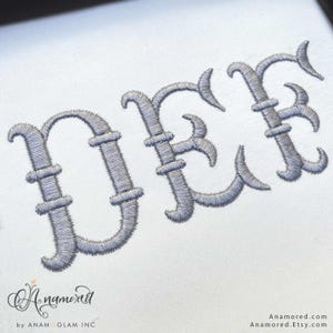 3 Sizes (1, 2, 3 Inch) French Fishtail Machine Embroidery Font Monogram ...