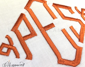 5 sizes (2,3,4,5,6 inch) Diamond Monogram, 26 letters, 5 brackets, 4 crests, Embroidery Font for Embroidery Machines, BX font