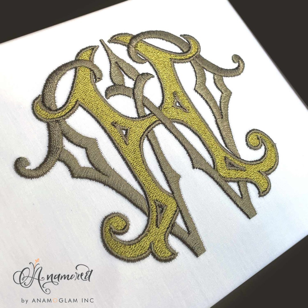 Interlocking W and H Embroidery Monogram, Instant Download for ...