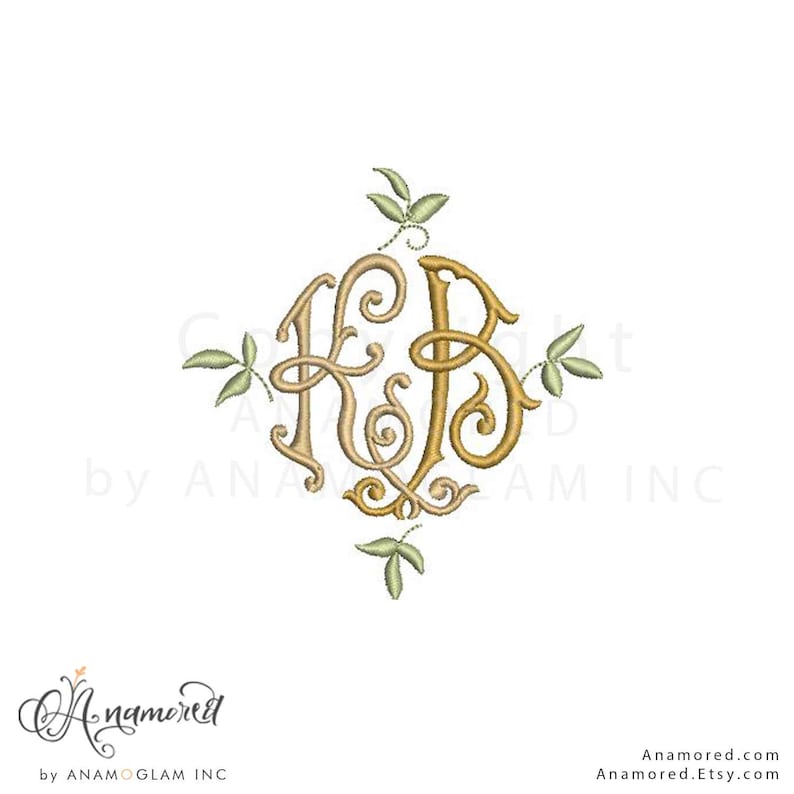 Monza Interlocking K and B Monogram. Embroidery Design for Embroidery ...