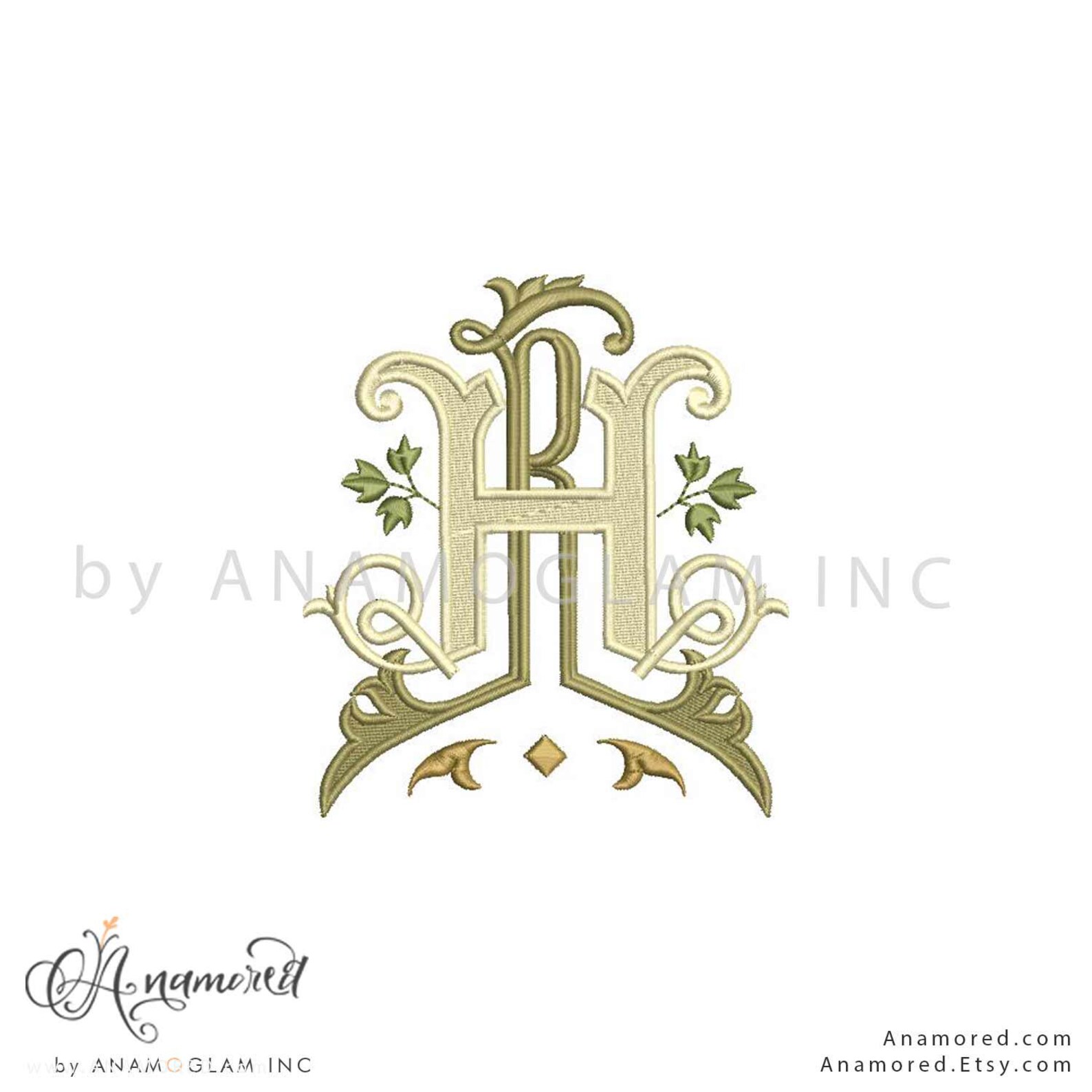 Monogram Rht Ideas Interlocking RH Monogram Embroidery Design (digital Download) - Etsy