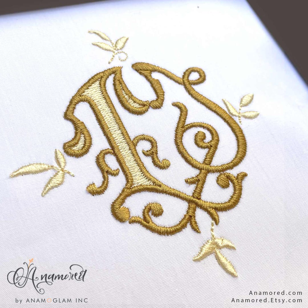 Interlocking T and J Embroidery Monogram Design for Machine Embroidery ...