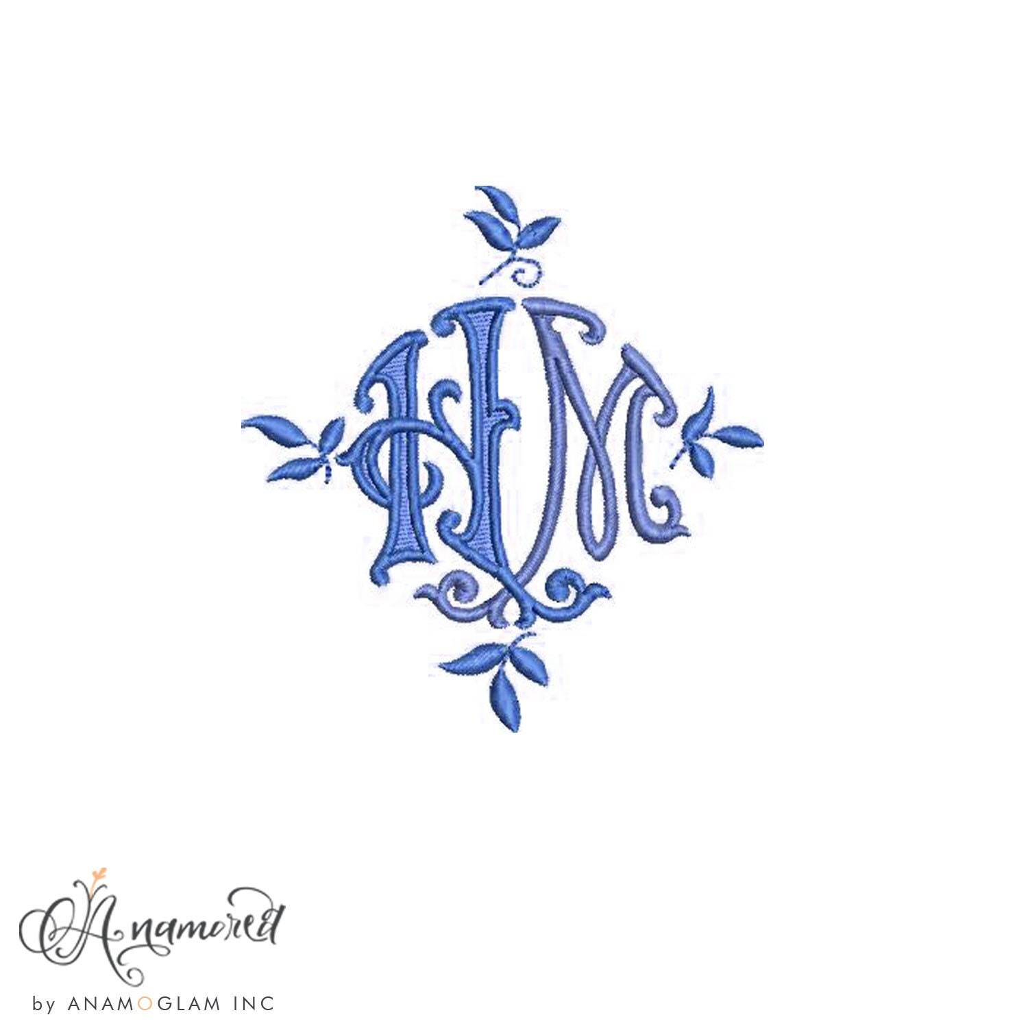 Monza Interlocking H and M Embroidery Monogram Design for Machine ...