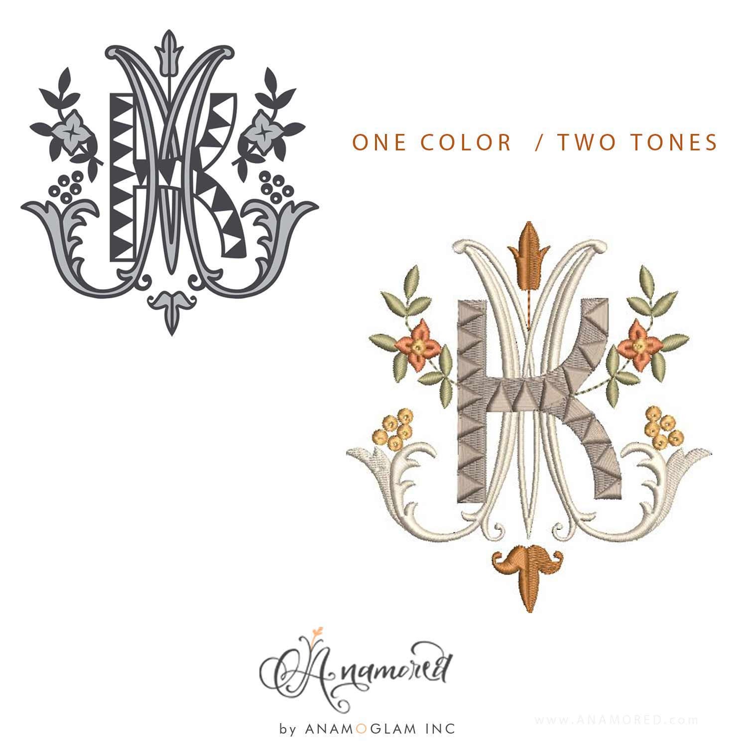 Custom Vector Monogram Design, 1 Color 2 Tone, for Cutting or ...
