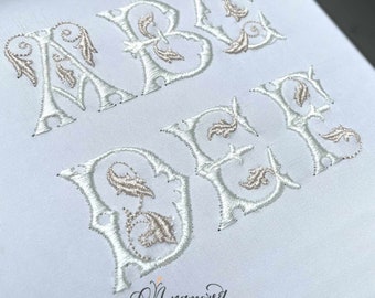 2 sizes (Small) Secret Garden Embroidery Monogram Font for Embroidery Machines,  BX Files/Font, 1.5 & 2.5 inch