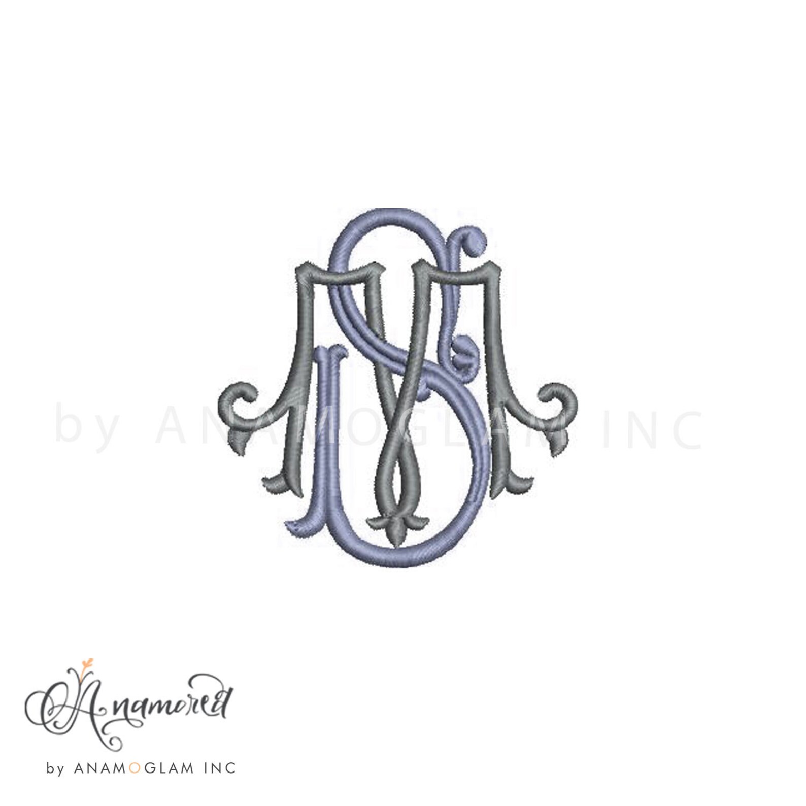 Interlocking MS Monogram Embroidery Design (digital Download) - Etsy