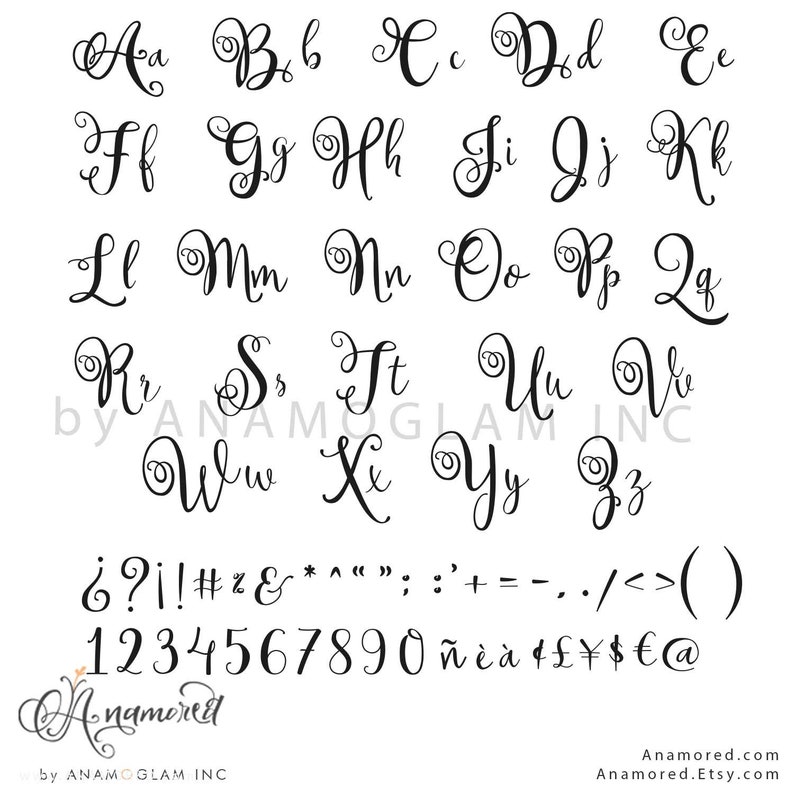 Princess Script Alphabet Princess Script Calligraphic Cuttable Vector Alphabet Design/ Instant ...