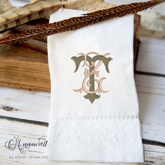Interlocking T and Z Monogram Embroidery Design / Machine