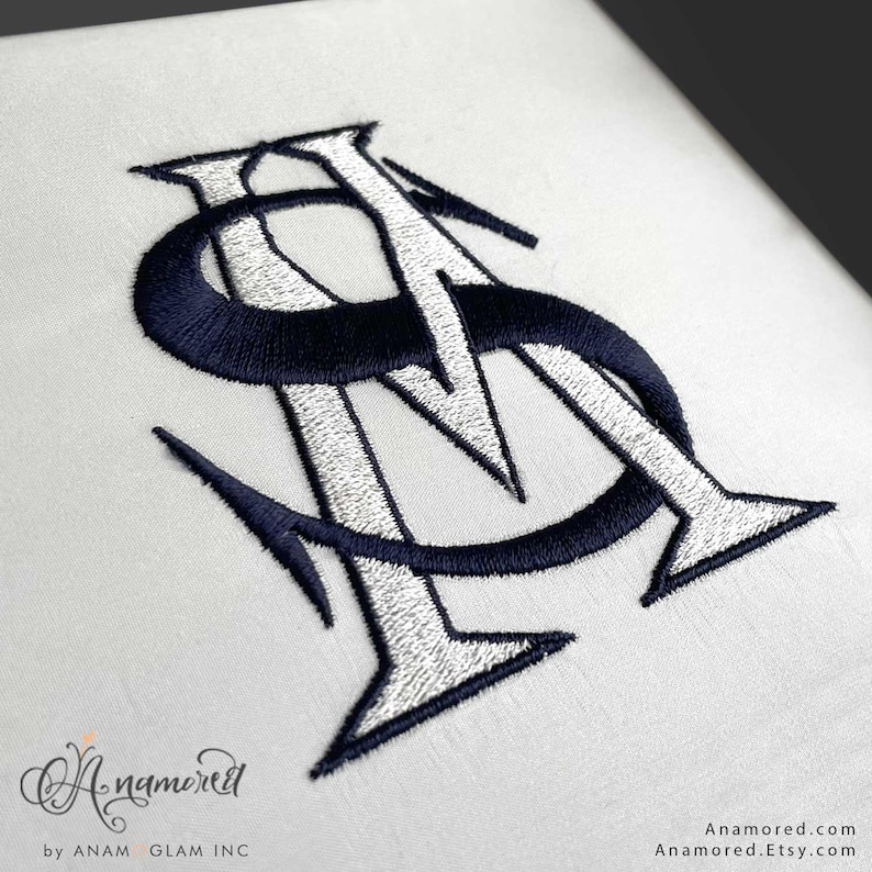 Monograma Romen 2 Letter Monogram - Custom Embroidery Monogram Setup, French Roman ...